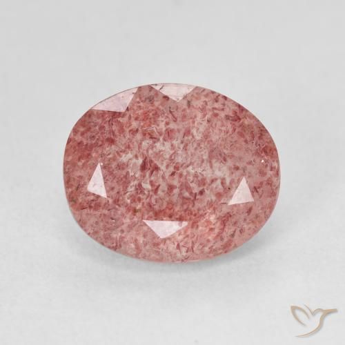 4.59ct 자연스러운 Medium Light-Pink 딸기 석영, 타원형, 투명한