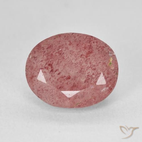 5.20ct 자연스러운 라이트 로즈 핑크 딸기 석영, 타원형, 투명한