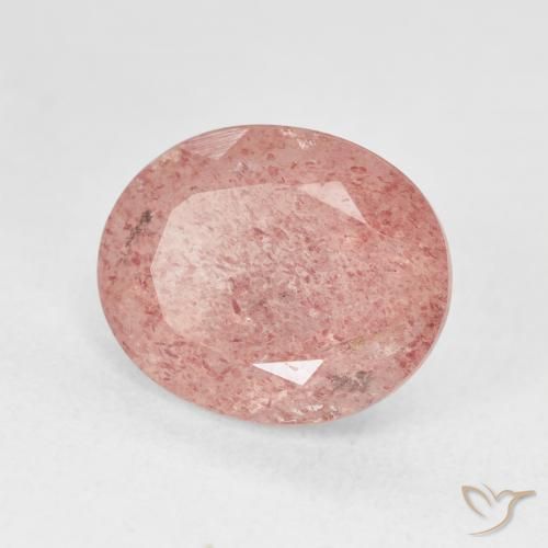 4.81캐럿 천연 Medium Light-Pink 딸기 석영, 타원형, 투명한