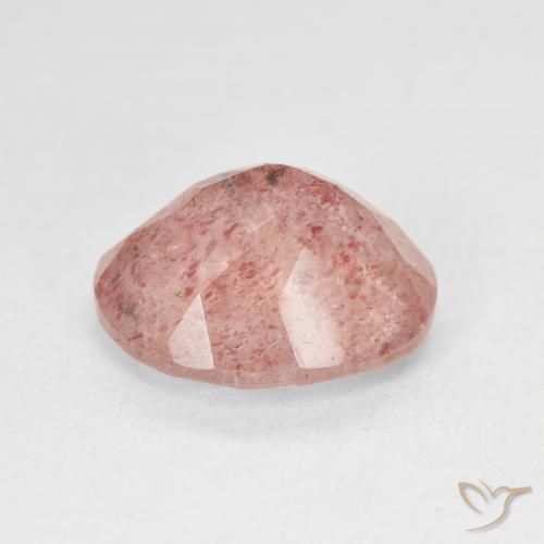 4.81캐럿 천연 Medium Light-Pink 딸기 석영, 타원형, 투명한