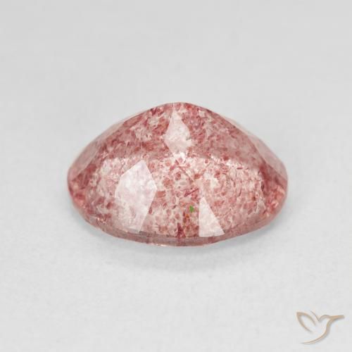 4.27캐럿 천연 Medium Light-Pink 딸기 석영, 타원형, 투명한