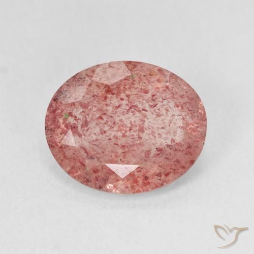 3.49ct 자연스러운 라이트 로즈 핑크 딸기 석영, 타원형, 투명한