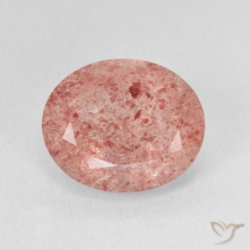 4.80ct 자연스러운 라이트 로즈 핑크 딸기 석영, 타원형, 투명한