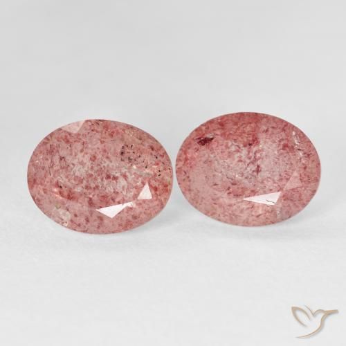 5.15캐럿 천연 Medium Light-Pink 딸기 석영 보석, 타원형, 투명한