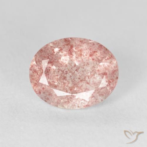 2.53ct 자연스러운 라이트 핑크 딸기 석영, 타원형, 투명한
