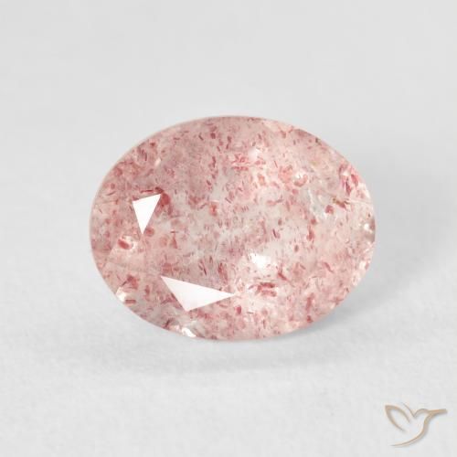 2.74ct 자연스러운 라이트 핑크 딸기 석영, 타원형, 투명한