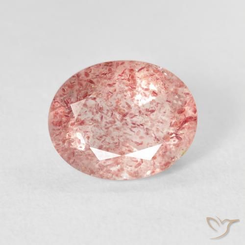 2.71ct 자연스러운 라이트 로즈 핑크 딸기 석영, 타원형, 투명한