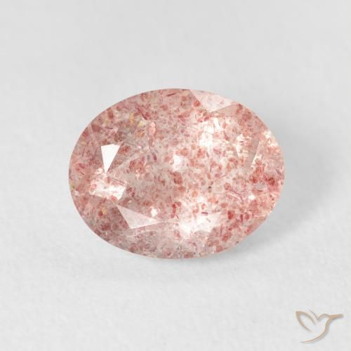2.31ct 자연스러운 라이트 핑크 딸기 석영, 타원형, 투명한