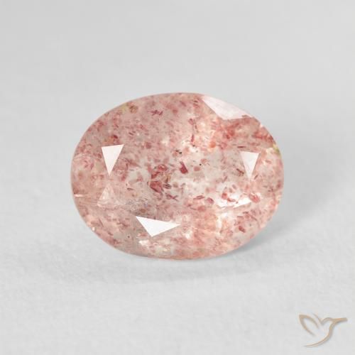 2.51ct 자연스러운 라이트 핑크 딸기 석영, 타원형, 투명한
