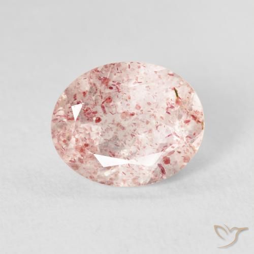 2.65ct 자연스러운 라이트 핑크 딸기 석영, 타원형, 투명한