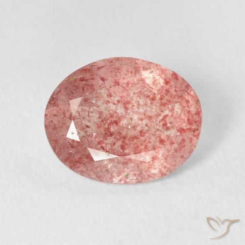 2.88ct 자연스러운 라이트 로즈 핑크 딸기 석영, 타원형, 투명한