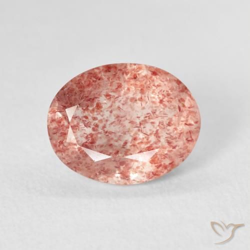 2.30ct 자연스러운 Medium Light-Pink 딸기 석영, 타원형, 투명한