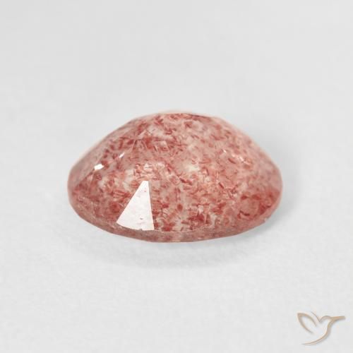 2.30캐럿 천연 Medium Light-Pink 딸기 석영, 타원형, 투명한