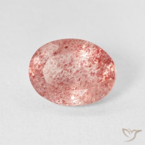2.44캐럿 천연 Medium Light-Pink 딸기 석영, 타원형, 투명한