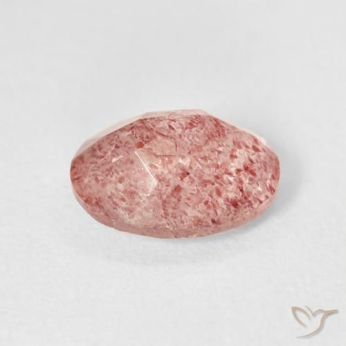 2.44캐럿 천연 Medium Light-Pink 딸기 석영, 타원형, 투명한