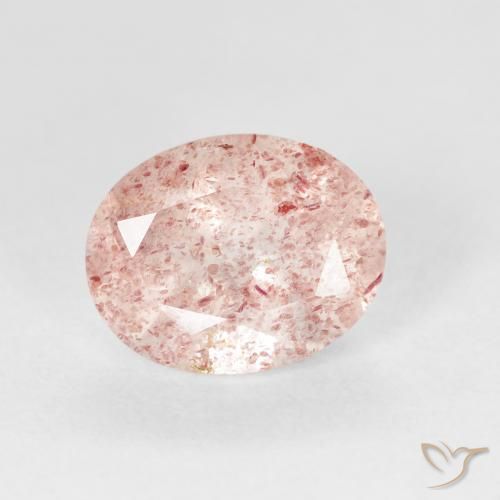 2.73ct 자연스러운 라이트 핑크 딸기 석영, 타원형, 투명한