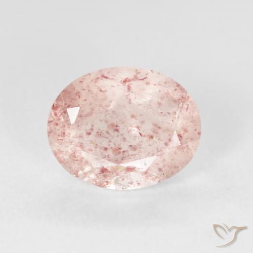 2.56ct 자연스러운 미디엄 핑크 딸기 석영, 타원형, 투명한
