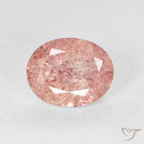 2.73ct 자연스러운 라이트 핑크 딸기 석영, 타원형, 투명한