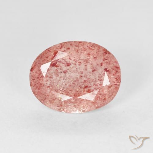 2.45ct 자연스러운 로즈 핑크 딸기 석영, 타원형, 투명한