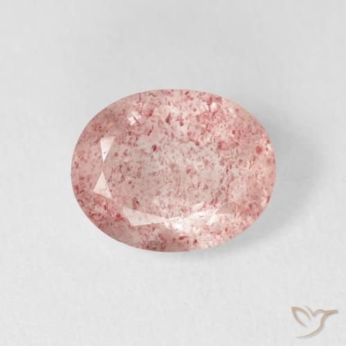 2.69ct 자연스러운 라이트 핑크 딸기 석영, 타원형, 투명한