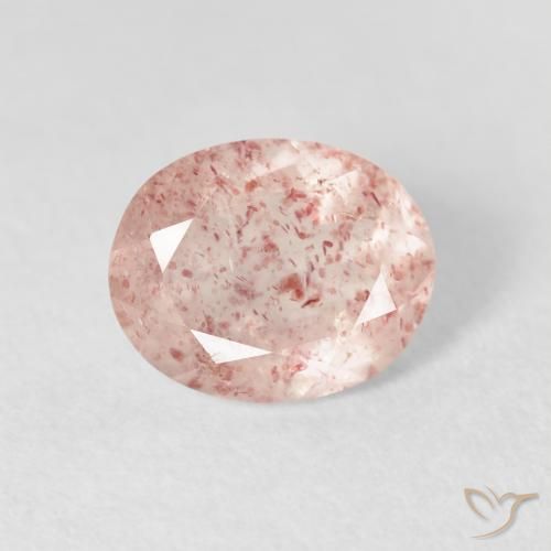 2.57ct 자연스러운 라이트 핑크 딸기 석영, 타원형, 투명한