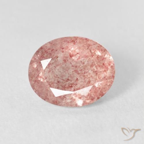 2.55ct 자연스러운 라이트 로즈 핑크 딸기 석영, 타원형, 투명한