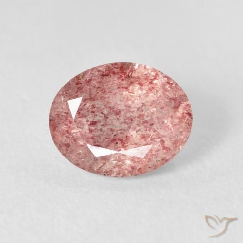 2.76ct 자연스러운 Medium Light-Pink 딸기 석영, 타원형, 투명한
