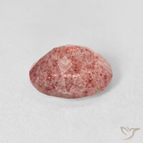 2.76캐럿 천연 Medium Light-Pink 딸기 석영, 타원형, 투명한