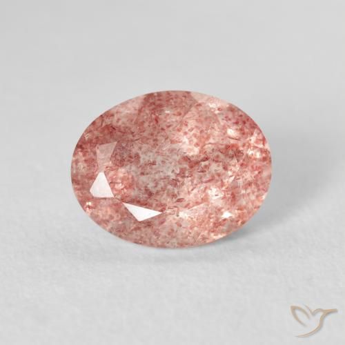 2.58ct 자연스러운 라이트 로즈 핑크 딸기 석영, 타원형, 투명한