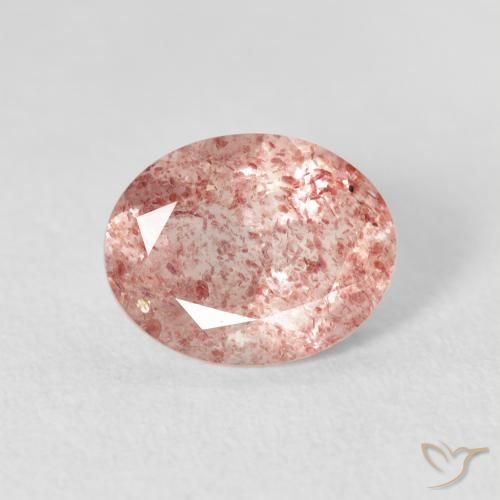 2.51ct 자연스러운 Medium Light-Pink 딸기 석영, 타원형, 투명한