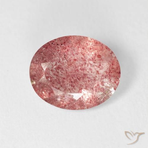2.64ct 자연스러운 붉은빛이 도는 핑크 딸기 석영, 타원형, 투명한