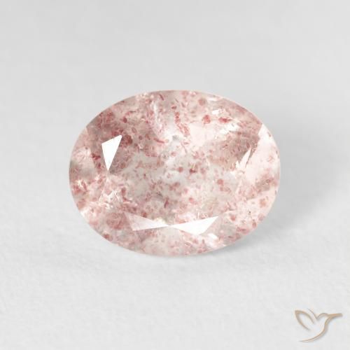 2.52ct 자연스러운 라이트 핑크 딸기 석영, 타원형, 투명한