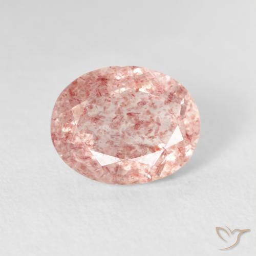 2.76ct 자연스러운 어시 핑크 딸기 석영, 타원형, 투명한