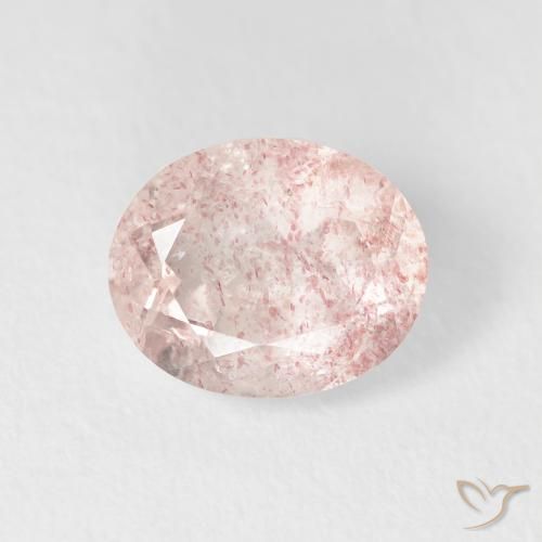 2.66ct 자연스러운 미디엄 핑크 딸기 석영, 타원형, 투명한