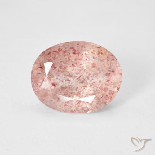 2.71ct 자연스러운 라이트 핑크 딸기 석영, 타원형, 투명한