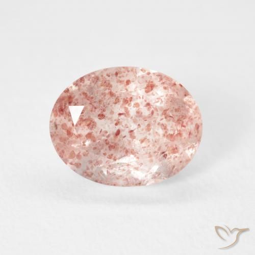 2.70ct 자연스러운 어시 핑크 딸기 석영, 타원형, 투명한