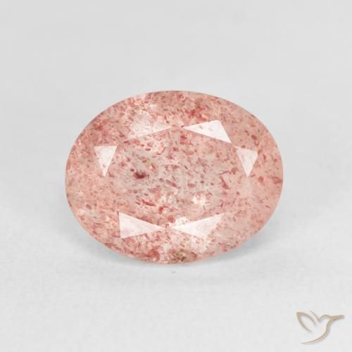 2.69ct 자연스러운 라이트 핑크 딸기 석영, 타원형, 투명한