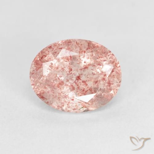 2.56ct 자연스러운 라이트 로즈 핑크 딸기 석영, 타원형, 투명한