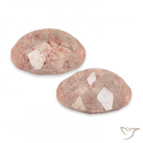 6.89캐럿 천연 Light Grapefruit Pink 딸기 석영 보석, 타원형, 투명한