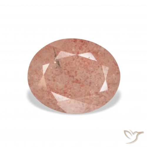 3.70ct 자연스러운 자몽 핑크 딸기 석영, 타원형, 투명한