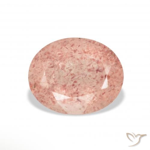 3.37ct 자연스러운 라이트 핑크 딸기 석영, 타원형, 투명한