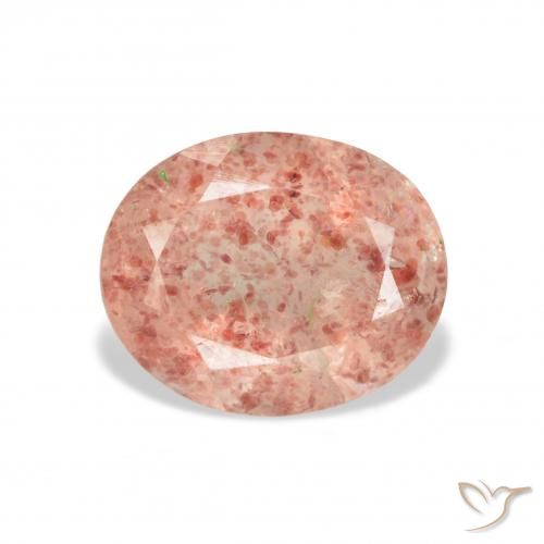 3.80ct 자연스러운 자몽 핑크 딸기 석영, 타원형, 투명한