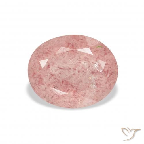 3.49ct 자연스러운 라이트 핑크 딸기 석영, 타원형, 투명한