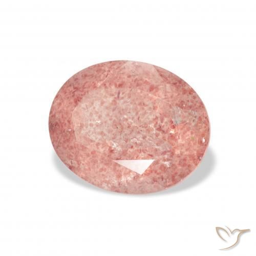 3.45캐럿 천연 Medium Light-Pink 딸기 석영, 타원형, 투명한