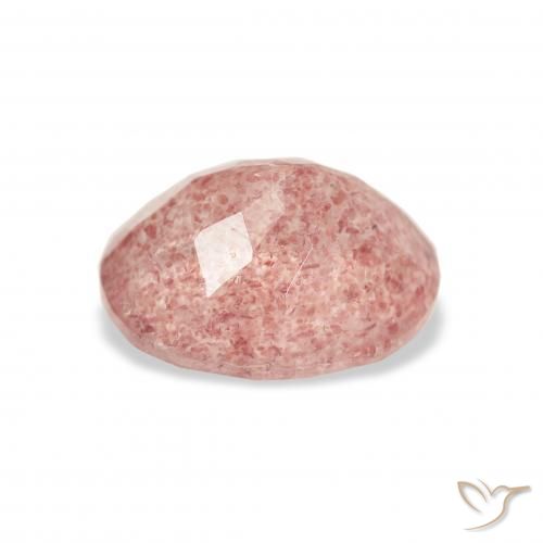 3.45캐럿 천연 Medium Light-Pink 딸기 석영, 타원형, 투명한