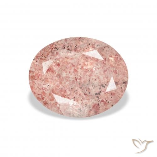 3.43ct 자연스러운 라이트 핑크 딸기 석영, 타원형, 투명한