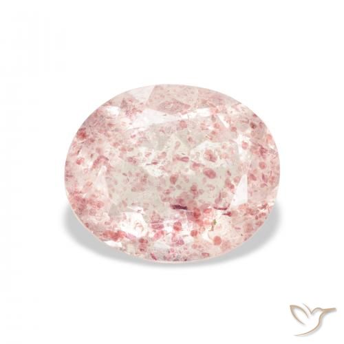 3.35ct 자연스러운 어시 핑크 딸기 석영, 타원형, 투명한