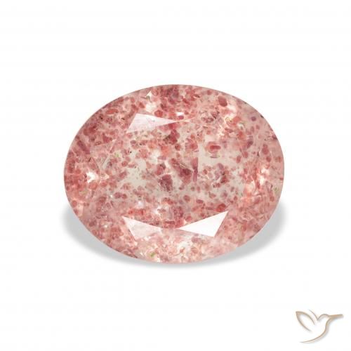 2.98ct 자연스러운 라이트 로즈 핑크 딸기 석영, 타원형, 투명한
