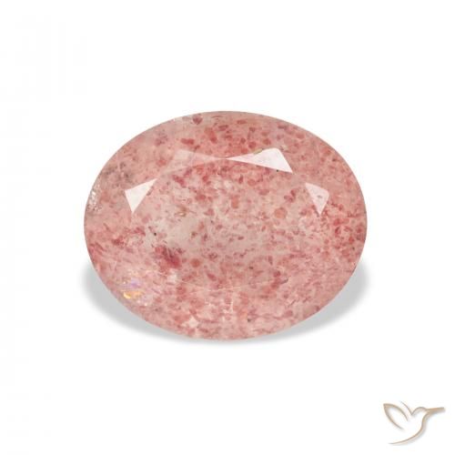 3.58ct 자연스러운 Medium Light-Pink 딸기 석영, 타원형, 투명한