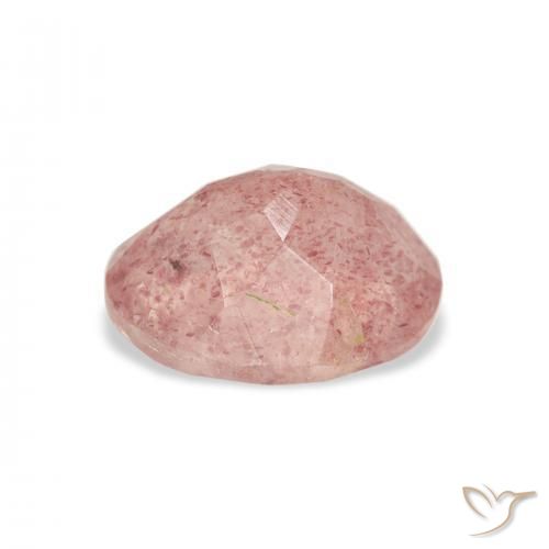 3.58캐럿 천연 Medium Light-Pink 딸기 석영, 타원형, 투명한